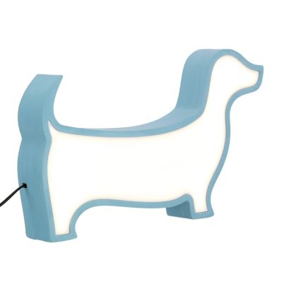 LED Dziecięca lampka biurkowa DOG LED/12W/230V niebieska