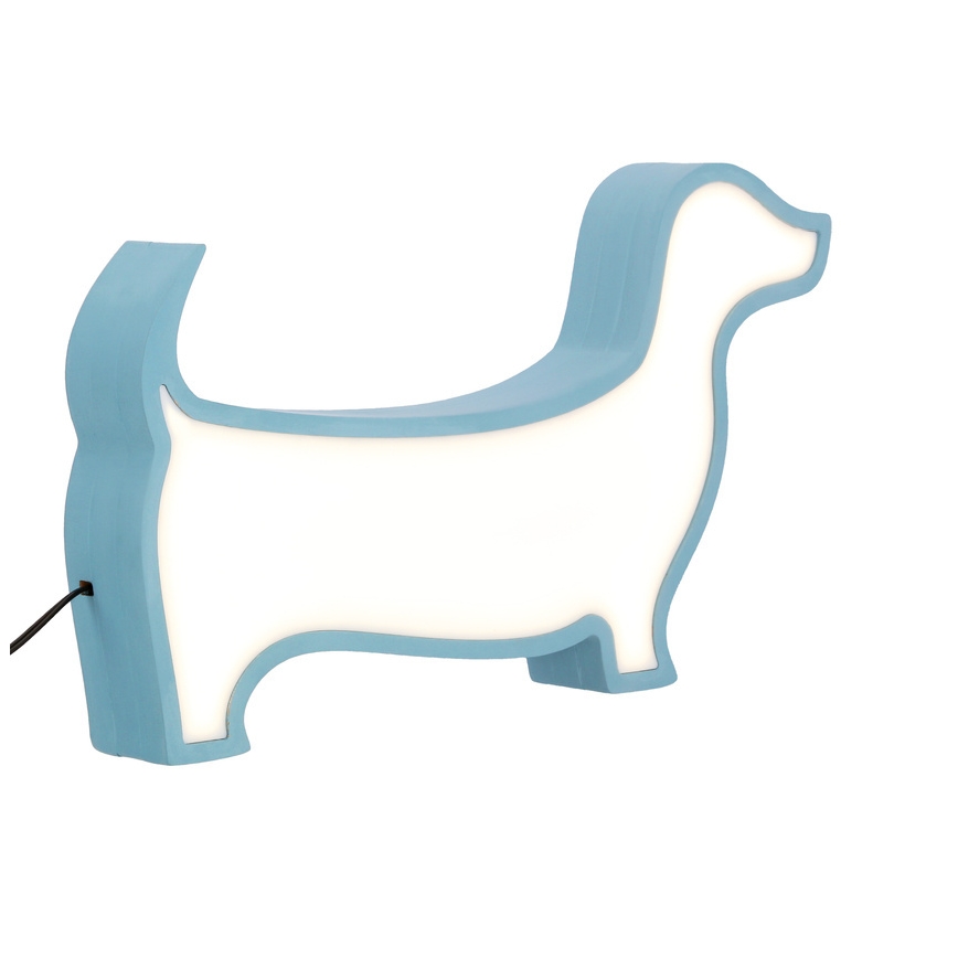 LED Dziecięca lampka biurkowa DOG LED/12W/230V niebieska