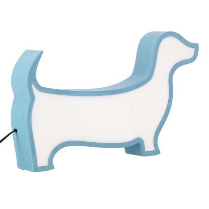 LED Dziecięca lampka biurkowa DOG LED/12W/230V niebieska