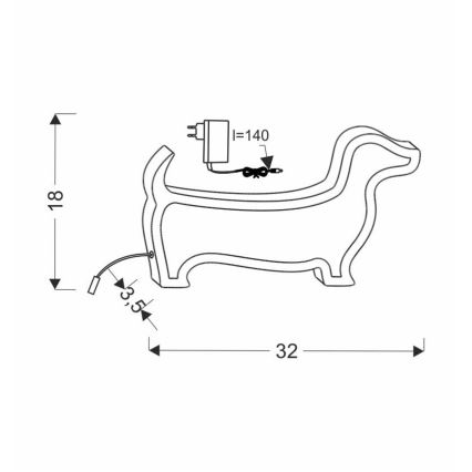 LED Dziecięca lampka biurkowa DOG LED/12W/230V niebieska