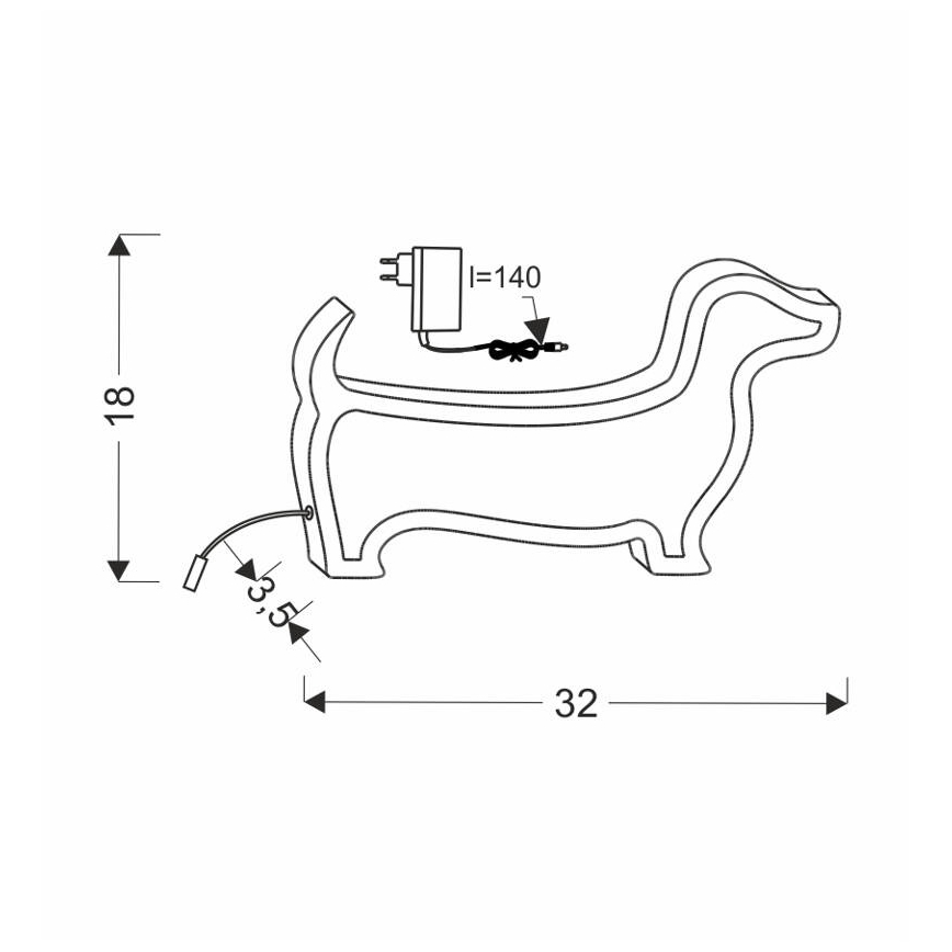 LED Dziecięca lampka biurkowa DOG LED/12W/230V niebieska