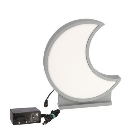 LED Dziecięca lampka biurkowa MOON LED/12W/230V szara