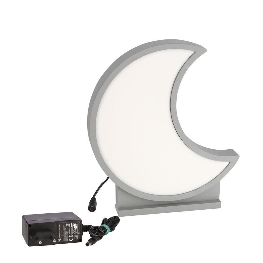 LED Dziecięca lampka biurkowa MOON LED/12W/230V szara
