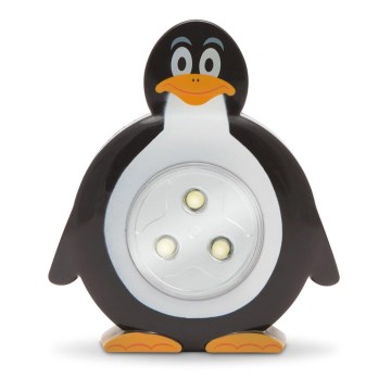 LED Dziecięca lampka nocna LED/3xAAA pingwin