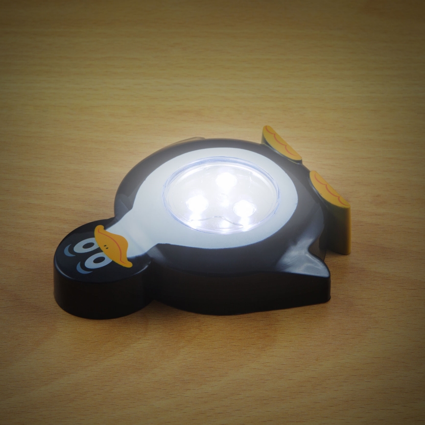 LED Dziecięca lampka nocna LED/3xAAA pingwin