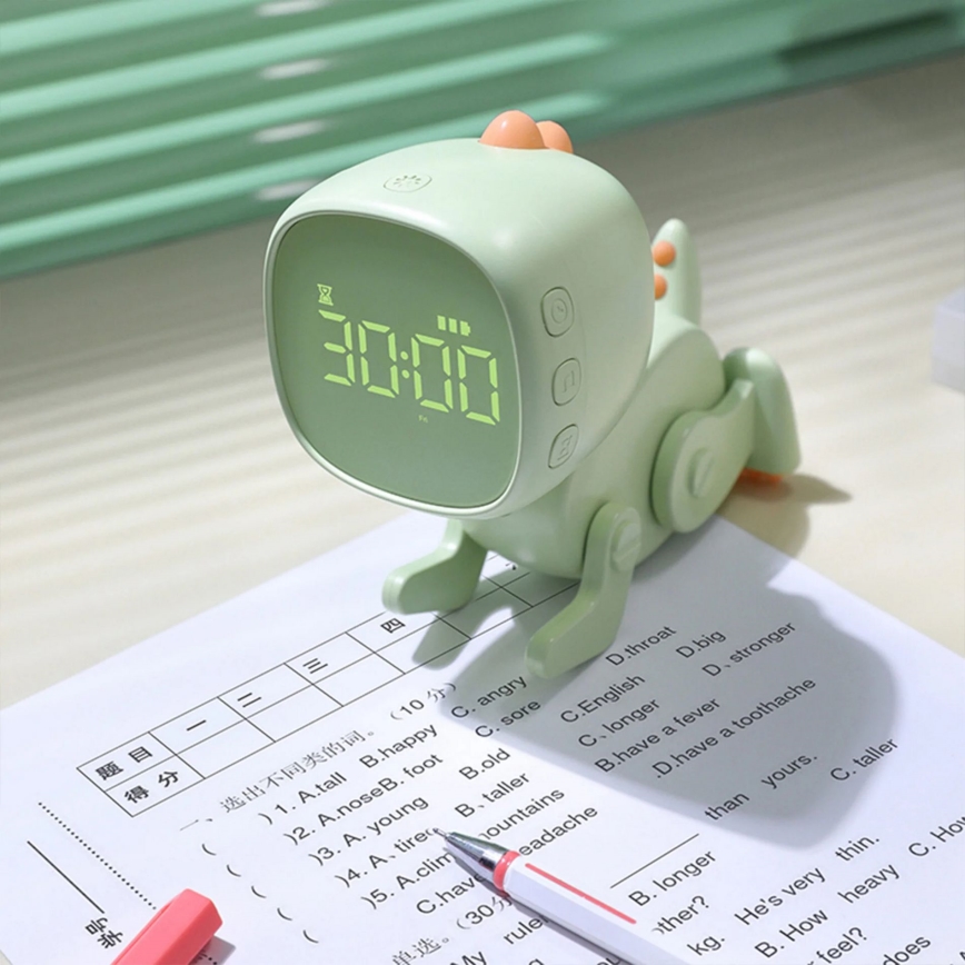 LED RGBW Ściemnialna dziecięca noc lampka z budzikiem ROBOT LED/1W/5V 1200 mAh