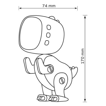 LED RGBW Ściemnialna dziecięca noc lampka z budzikiem ROBOT LED/1W/5V 1200 mAh