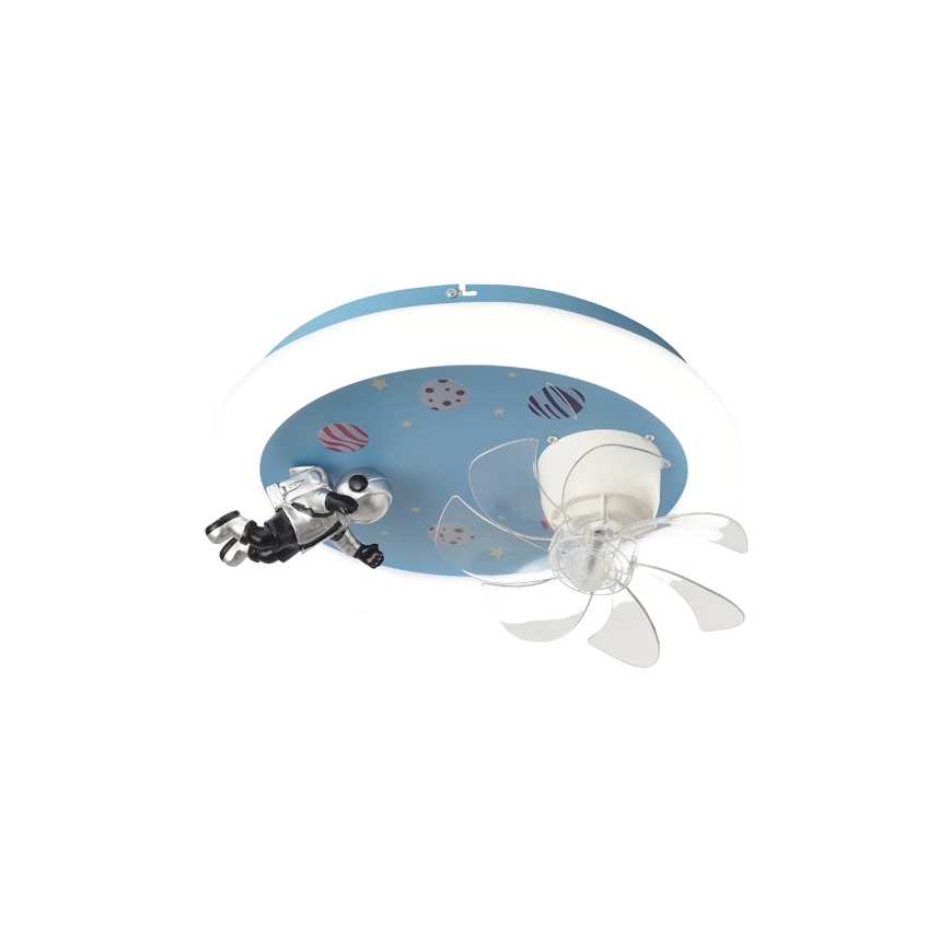 LED dziecięca ściemnialna lampa sufitowa z wentylatorem LED/48W/230V 3000/4000/6000K niebieska + pilot zdalnego sterowania
