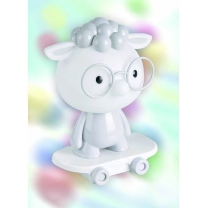 LED Dziecięca ściemnialna lampka nocna LED/2,5W/230V owce szara