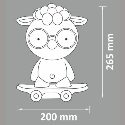 LED Dziecięca ściemnialna lampka nocna LED/2,5W/230V owce szara