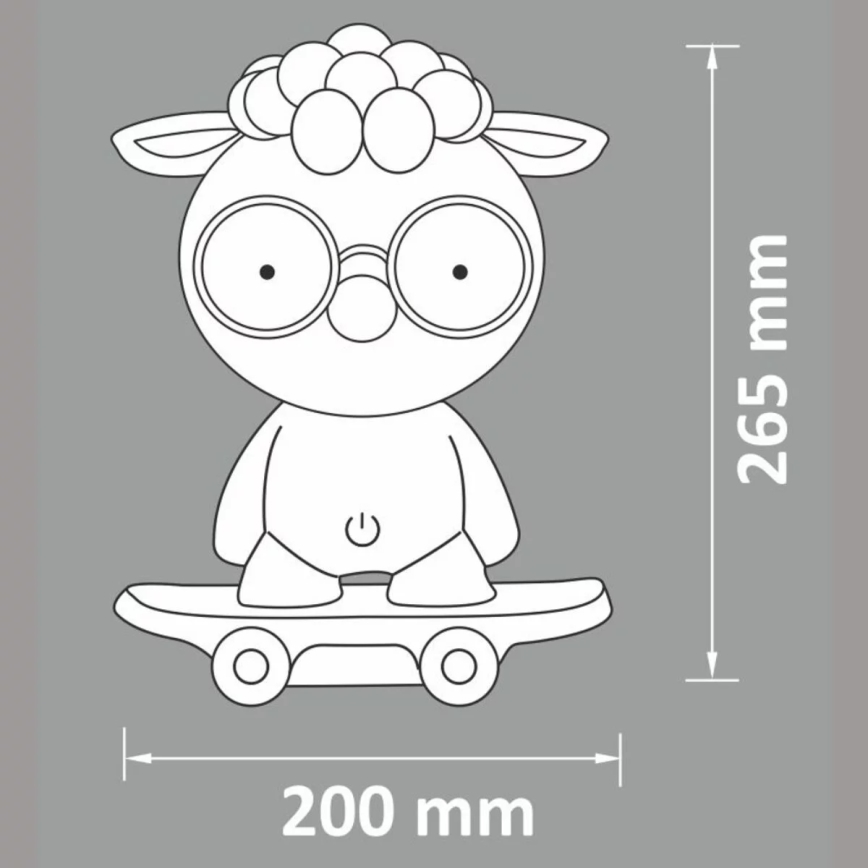 LED Dziecięca ściemnialna lampka nocna LED/2,5W/230V owce szara