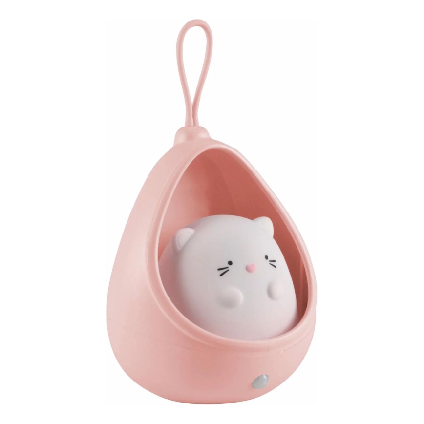 LED Dziecięce orientacja jasny z czujnikiem KITTY LED/0,5W/5V USB 1200 mAh różowe