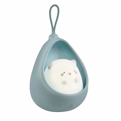 LED Dziecięce oświetlenie orientacyjne z czujnikiem KITTY LED/0,5W/5V USB 1200 mAh niebieskie