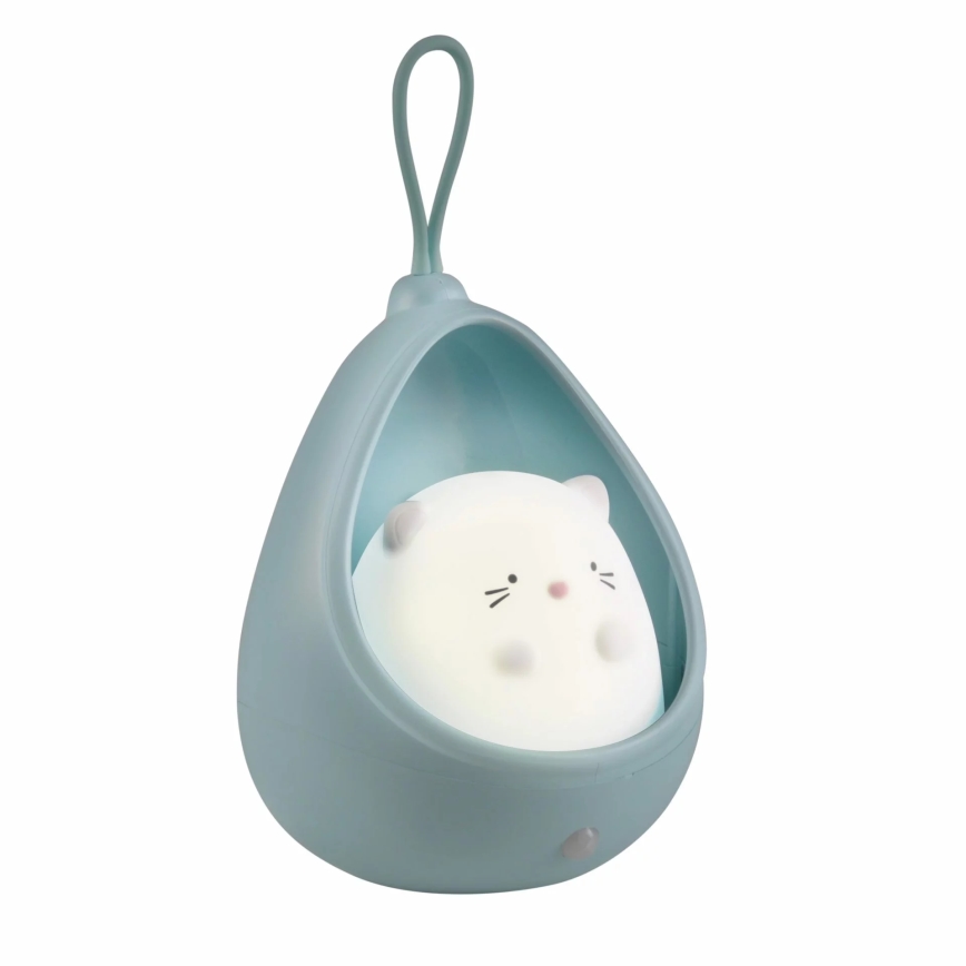 LED Dziecięce oświetlenie orientacyjne z czujnikiem KITTY LED/0,5W/5V USB 1200 mAh niebieskie