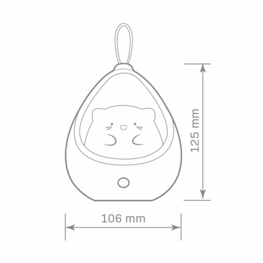 LED Dziecięce oświetlenie orientacyjne z czujnikiem KITTY LED/0,5W/5V USB 1200 mAh niebieskie