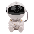 LED Dziecięcy projektor 230V astronauta 12,5 cm + pilot zdalnego sterowania