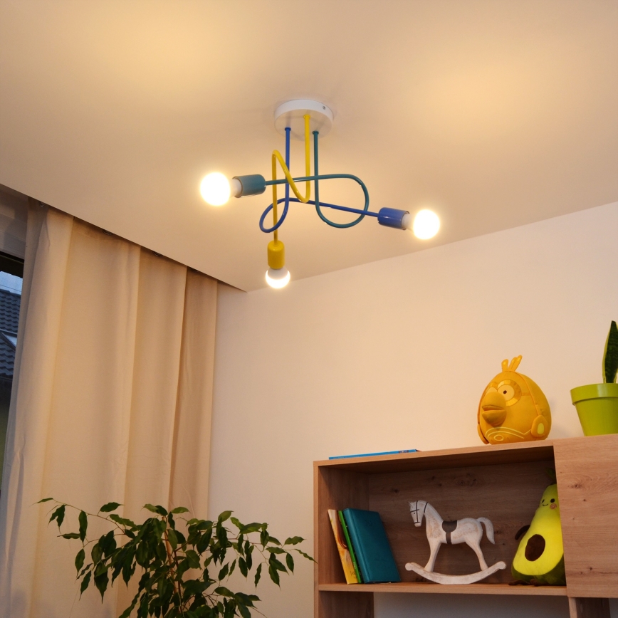 LED Dziecięcy żyrandol natynkowy OXFORD 3xE27/15W/230V