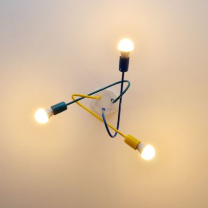 LED Dziecięcy żyrandol natynkowy OXFORD 3xE27/15W/230V