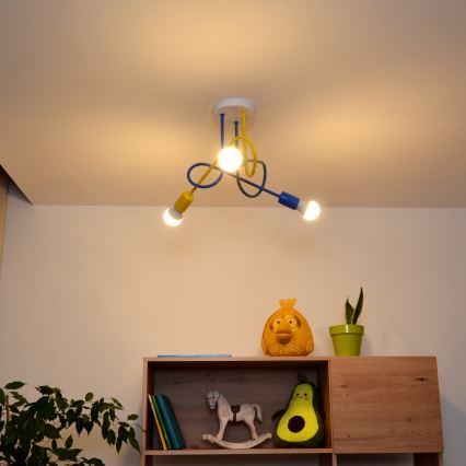 LED Dziecięcy żyrandol natynkowy OXFORD 3xE27/15W/230V