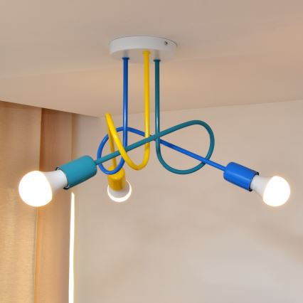 LED Dziecięcy żyrandol natynkowy OXFORD 3xE27/15W/230V