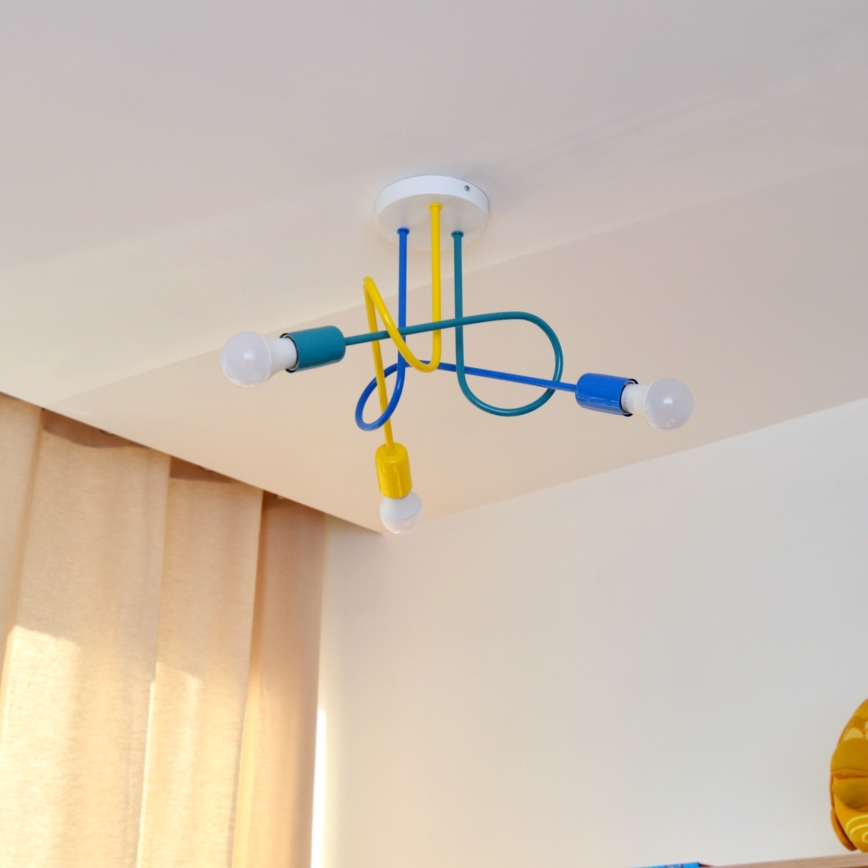 LED Dziecięcy żyrandol natynkowy OXFORD 3xE27/15W/230V