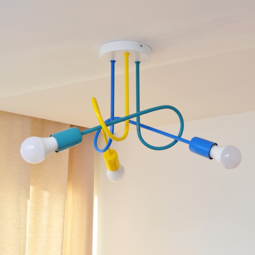 LED Dziecięcy żyrandol natynkowy OXFORD 3xE27/15W/230V