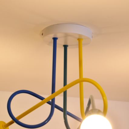 LED Dziecięcy żyrandol natynkowy OXFORD 3xE27/15W/230V