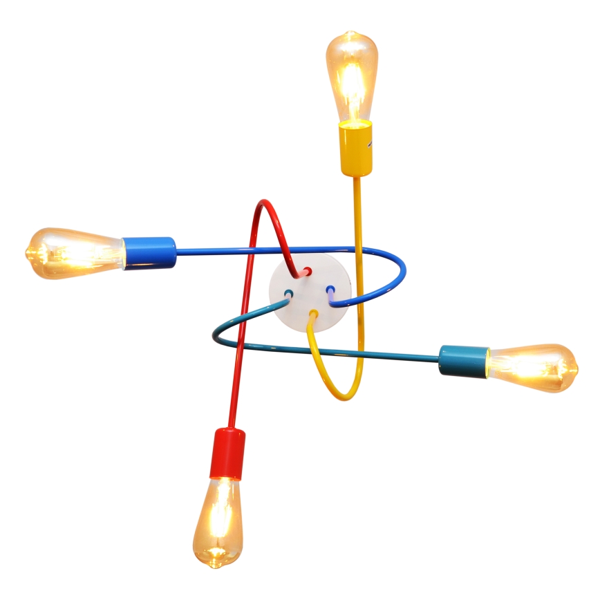 LED Dziecięcy żyrandol natynkowy OXFORD 4xE27/10W/230V