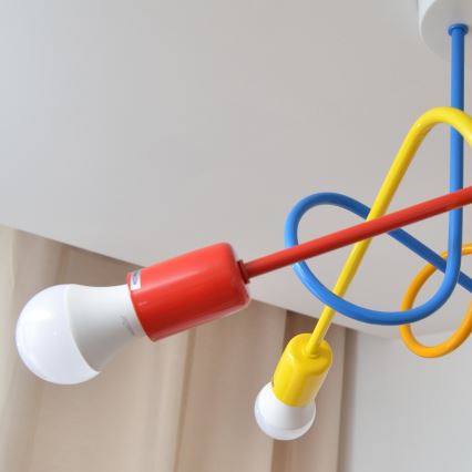 LED Dziecięcy żyrandol natynkowy OXFORD 5xE27/15W/230V
