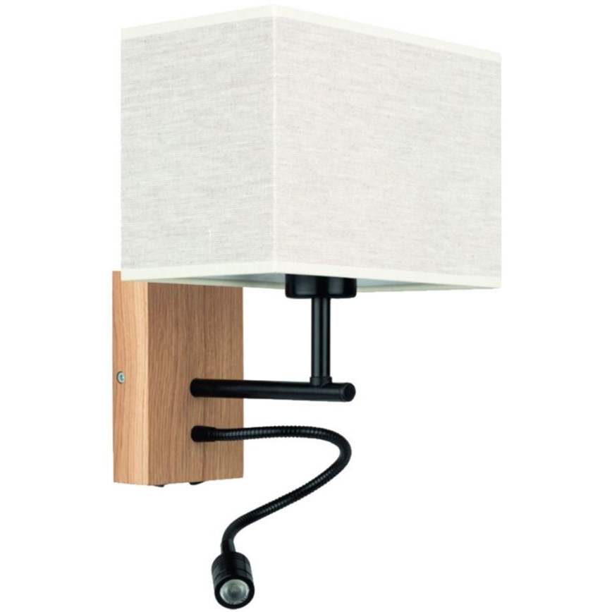 LED Elastyczna lampa BOHO 1xE27/25W + LED/1W/230V dąb