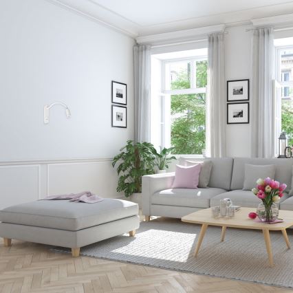 LED Elastyczna lampka ścienna z portem USB BASE LED/8W+LED/2W/230V biała