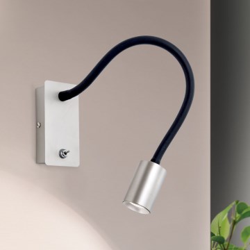 LED Elastyczna naścienna lampka KURT LED/5W/230V srebrny