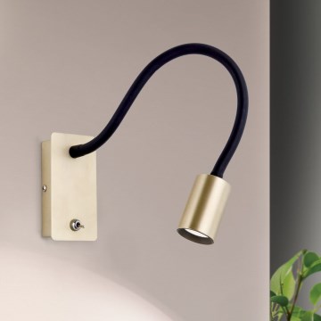 LED Elastyczna naścienne mała lampa KURT LED/5W/230V złota