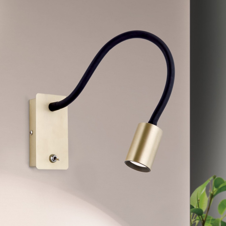 LED Elastyczna naścienne mała lampa KURT LED/5W/230V złota