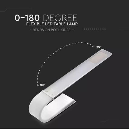 LED Elastyczna ściemnialna lampa stołowa LED/6,5W/5V 2000 mAh 3000K/4500K/6000K