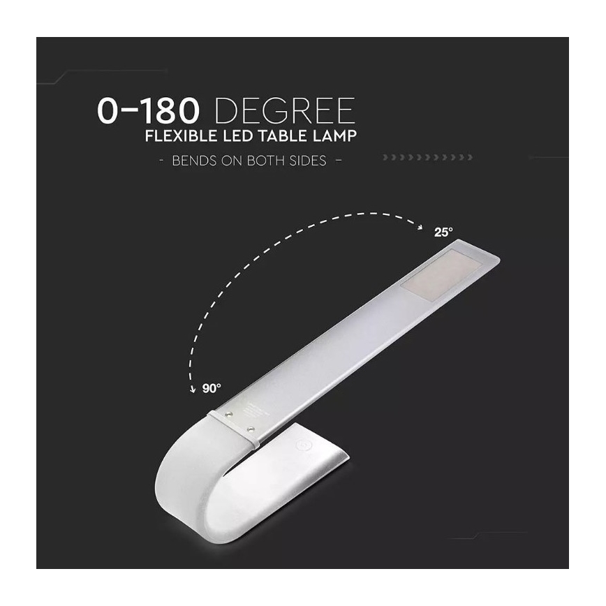 LED Elastyczna ściemnialna lampa stołowa LED/6,5W/5V 2000 mAh 3000K/4500K/6000K