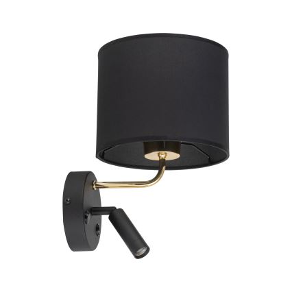 Elastyczna lampa LED RICHI 1xE27/15W/230V + LED/3W/230V czarna