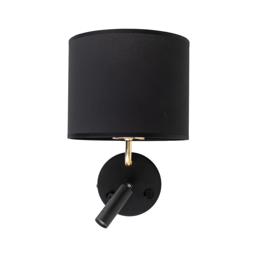 Elastyczna lampa LED RICHI 1xE27/15W/230V + LED/3W/230V czarna