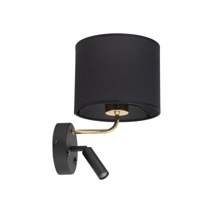 Elastyczna lampa LED RICHI 1xE27/15W/230V + LED/3W/230V czarna