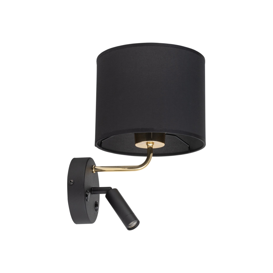 Elastyczna lampa LED RICHI 1xE27/15W/230V + LED/3W/230V czarna