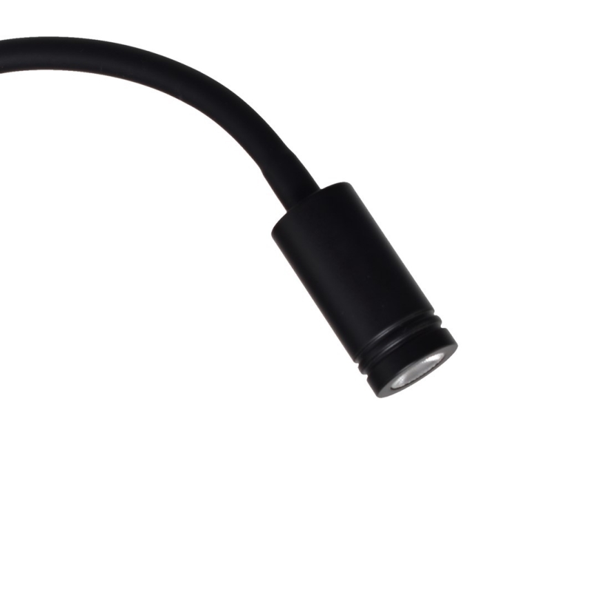 LED Elastyczny mały kinkiet BASE 1xLED/8W+1xLED/2W/230V czarny/srebrny