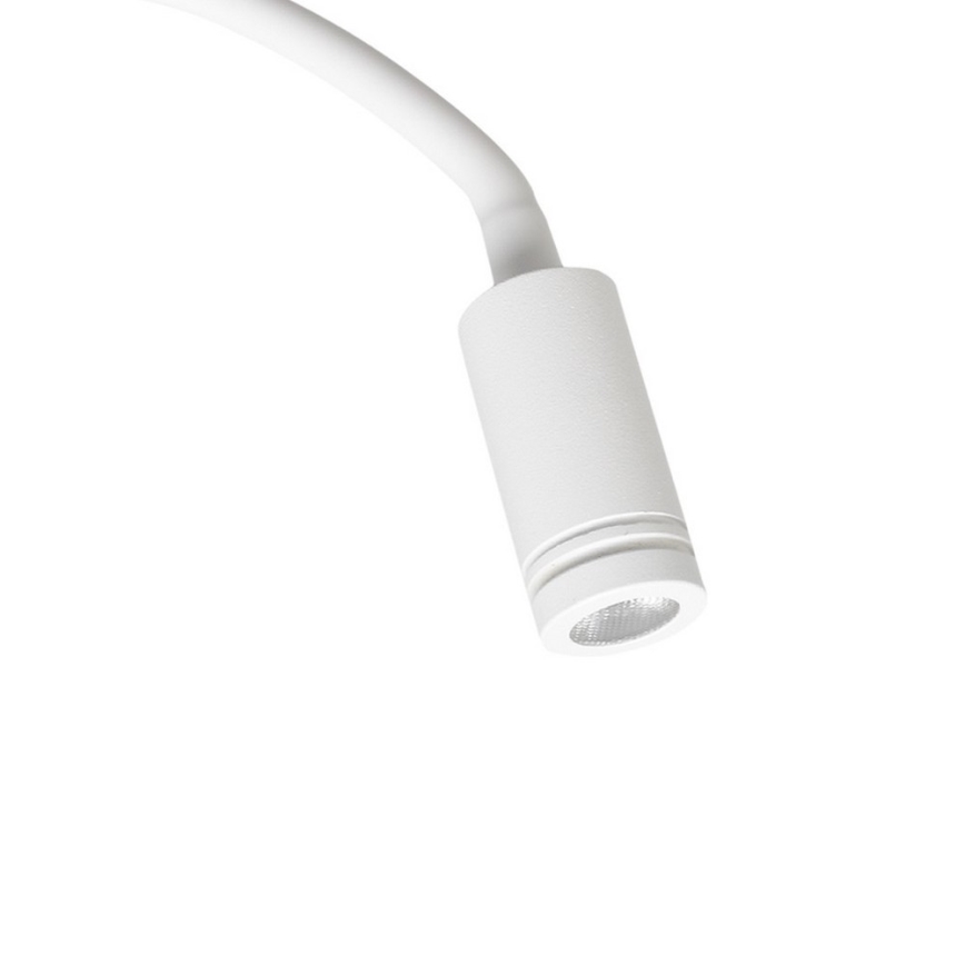 LED Elastyczny mały kinkiet z USB BASE 1xLED/8W+1xLED/2W/230V biały