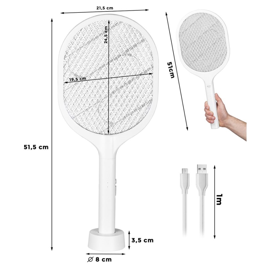 LED Elektryczna pułapka na owady 2w1 800 mAh/5V