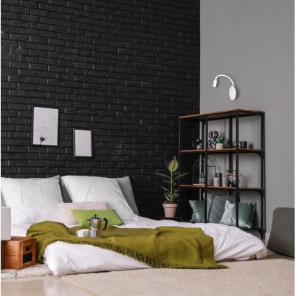 LED giętna lampka ścienna z USB BASE LED/8W+LED/2W/230V biała/srebrna