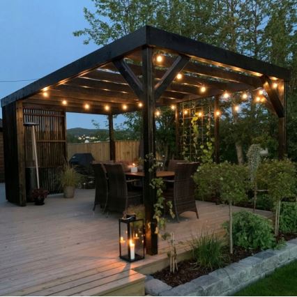 LED girlanda zewnętrzna dekoracyjna 20xE27/1W/230V 20,94 m IP44 czarna