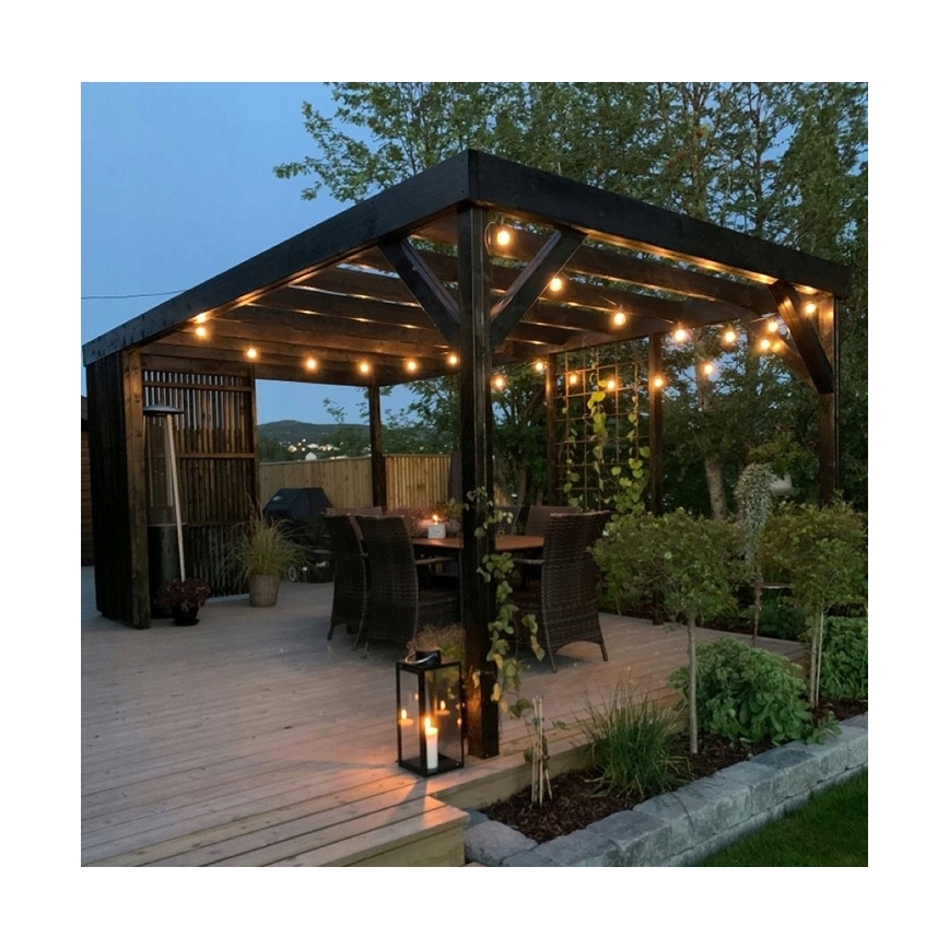 LED girlanda zewnętrzna dekoracyjna 20xE27/1W/230V 20,94 m IP44 czarna