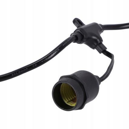 LED girlanda zewnętrzna dekoracyjna 20xE27/1W/230V 20,94 m IP44 czarna