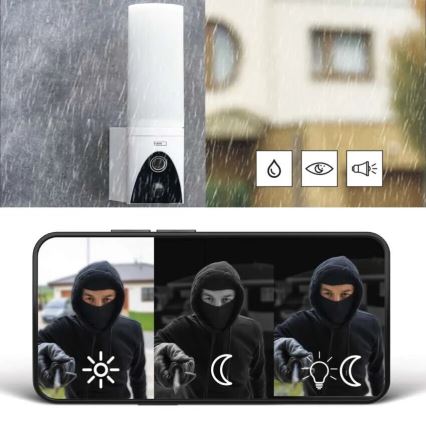 LED Inteligentna kamera zewnętrzna ze światłem GoSmart LED/12W/230V IP65 Wi-Fi Tuya biały