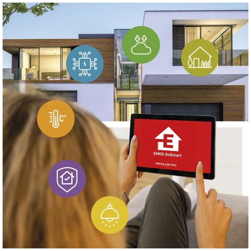 LED Inteligentna kamera zewnętrzna ze światłem GoSmart LED/12W/230V IP65 Wi-Fi Tuya biały