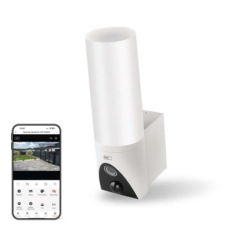 LED Inteligentna kamera zewnętrzna ze światłem GoSmart LED/12W/230V IP65 Wi-Fi Tuya biały
